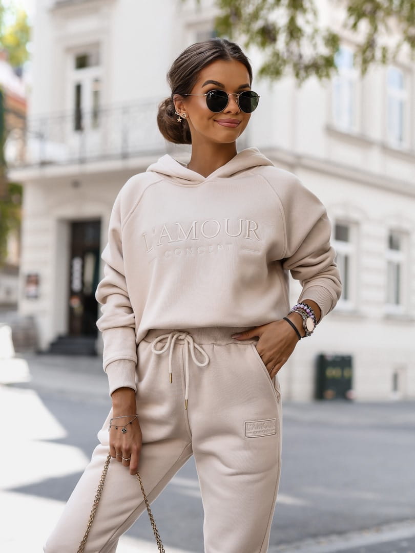 Komplet dresowy Holly beżowy - Rozmiar: M