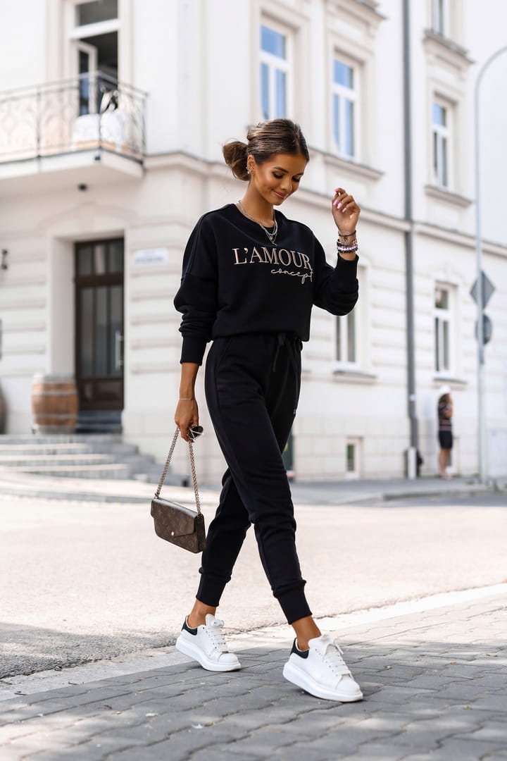 Komplet dresowy Milan czarny - Rozmiar: XS