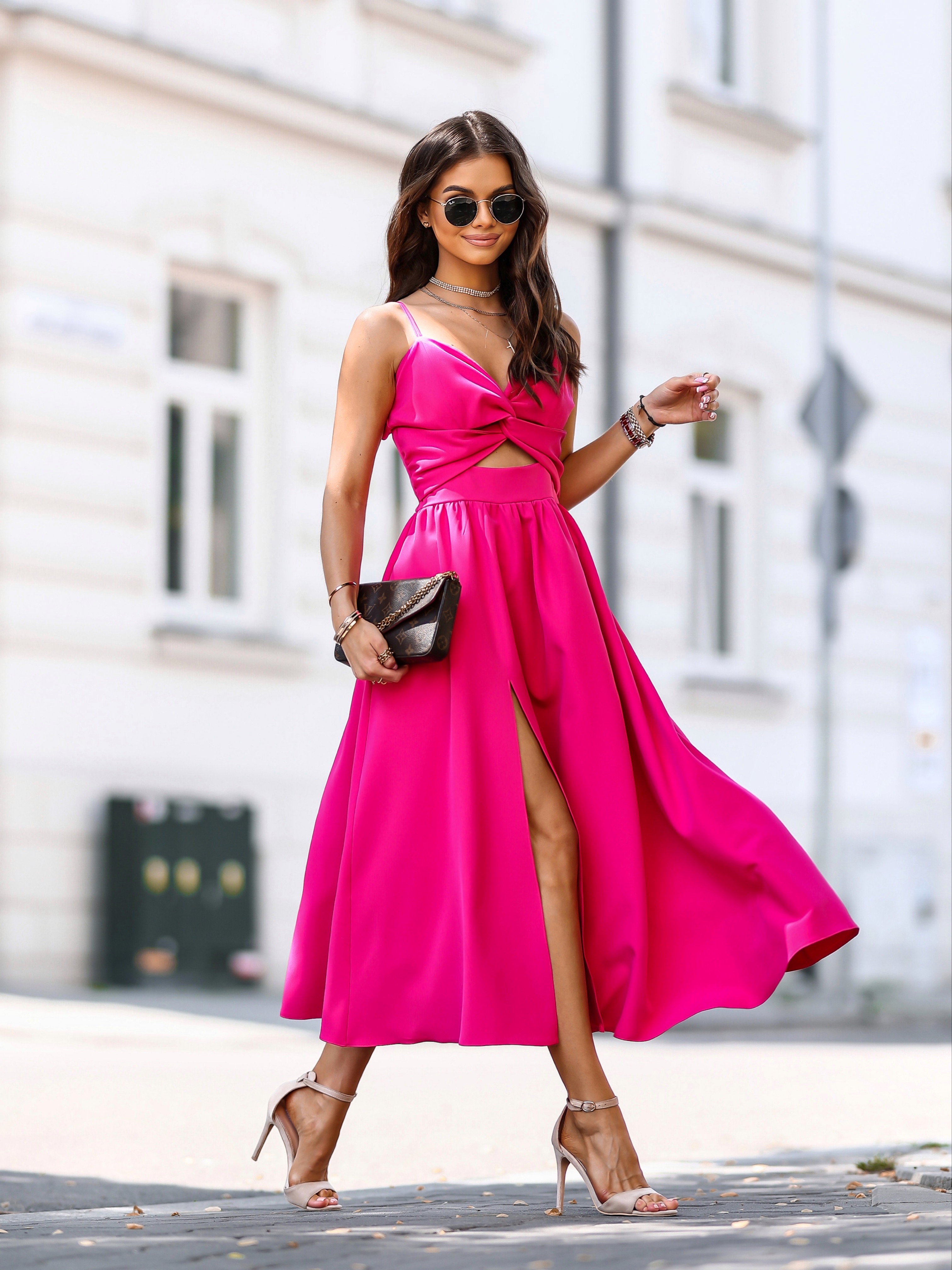 Sukienka wieczorowa Amelia Malina - elegancka długa sukienka na specjalne okazje - L'Amour Fashion