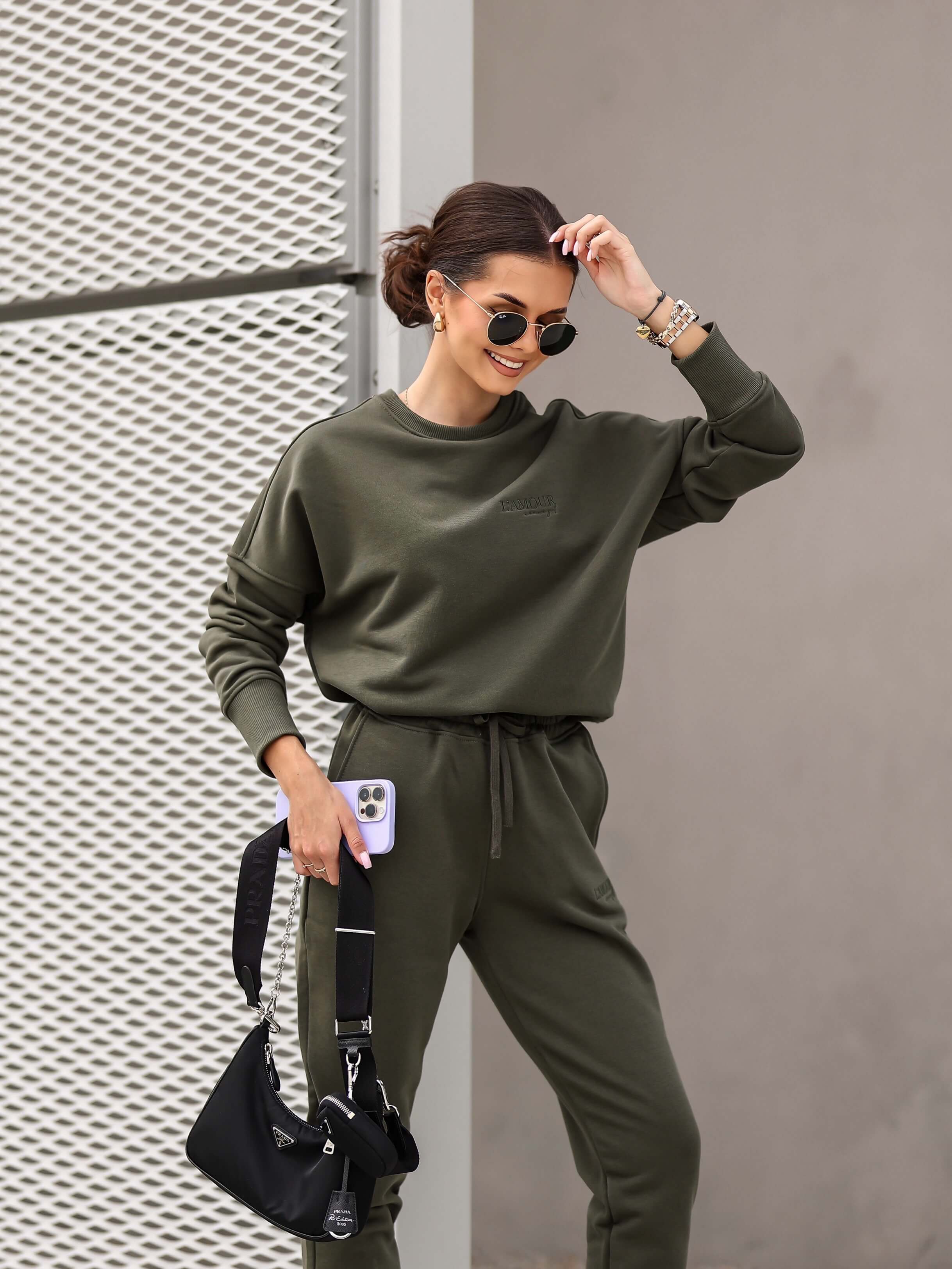 Komplet dresowy Bianco khaki - Rozmiar: XS