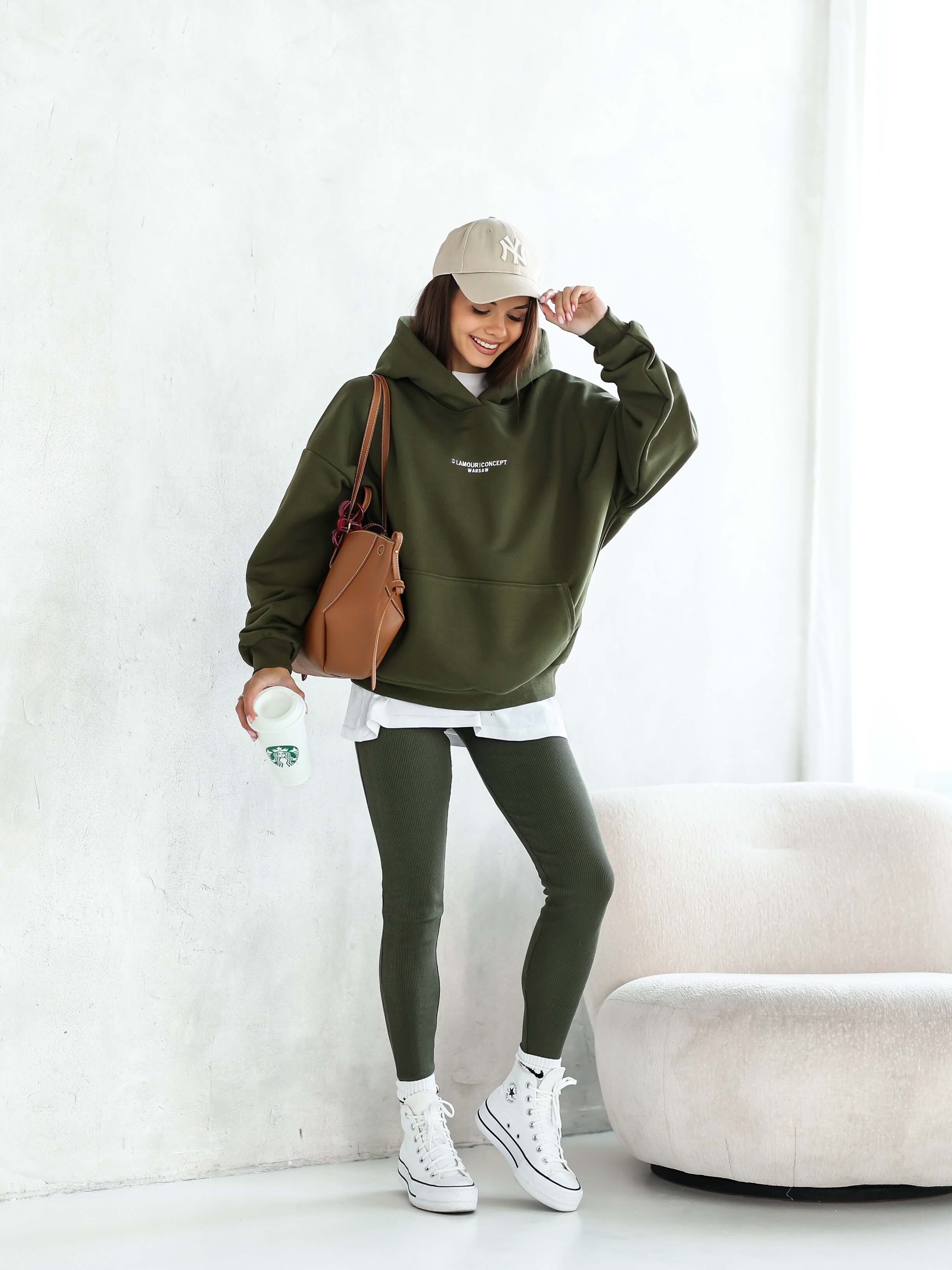 Komplet z leginsami Casual khaki