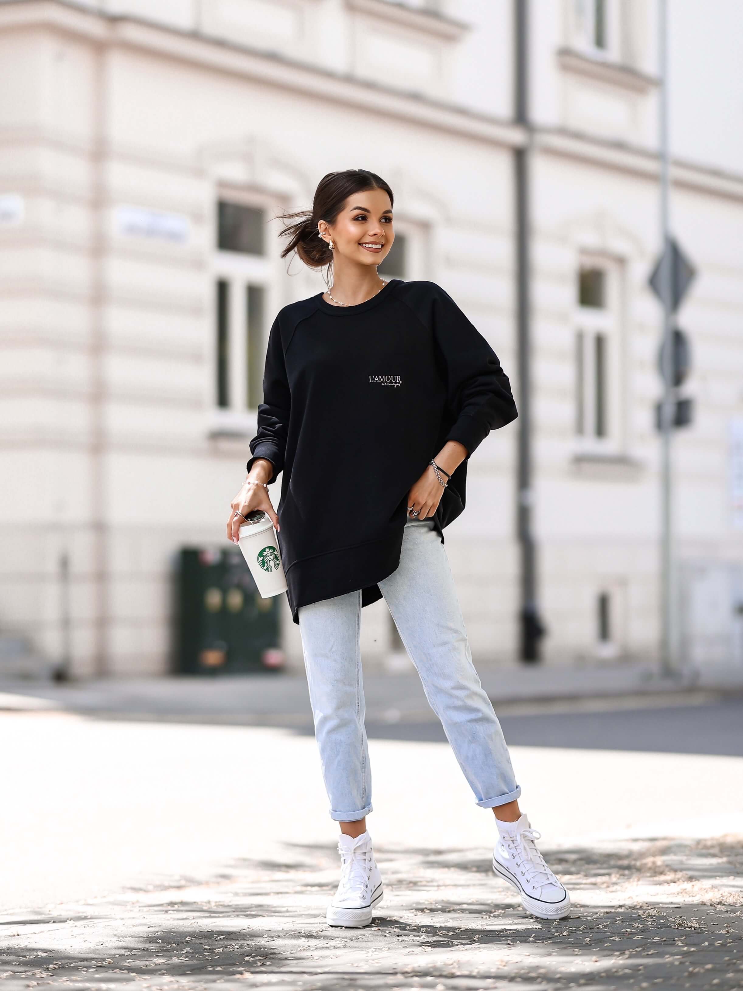 Bluza dresowa Teddy czarna - Rozmiar: UNI
