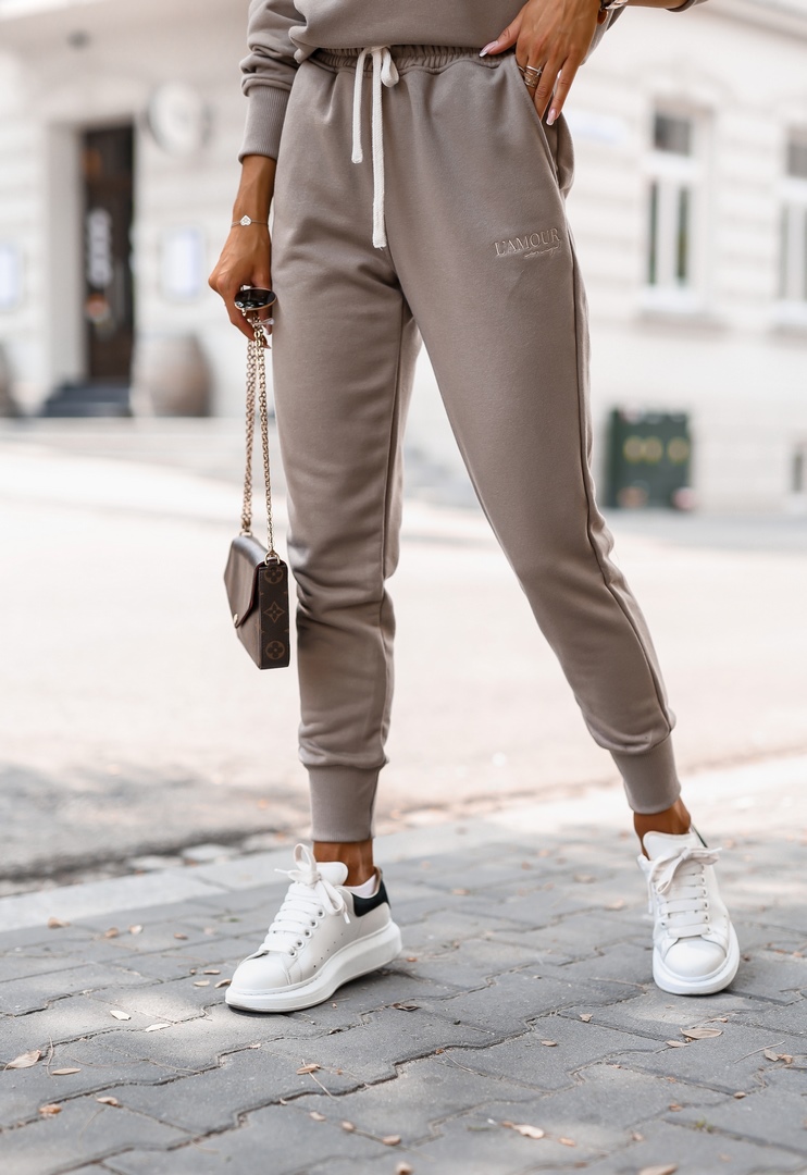 Spodnie dresowe Bianco fango - Rozmiar: XS