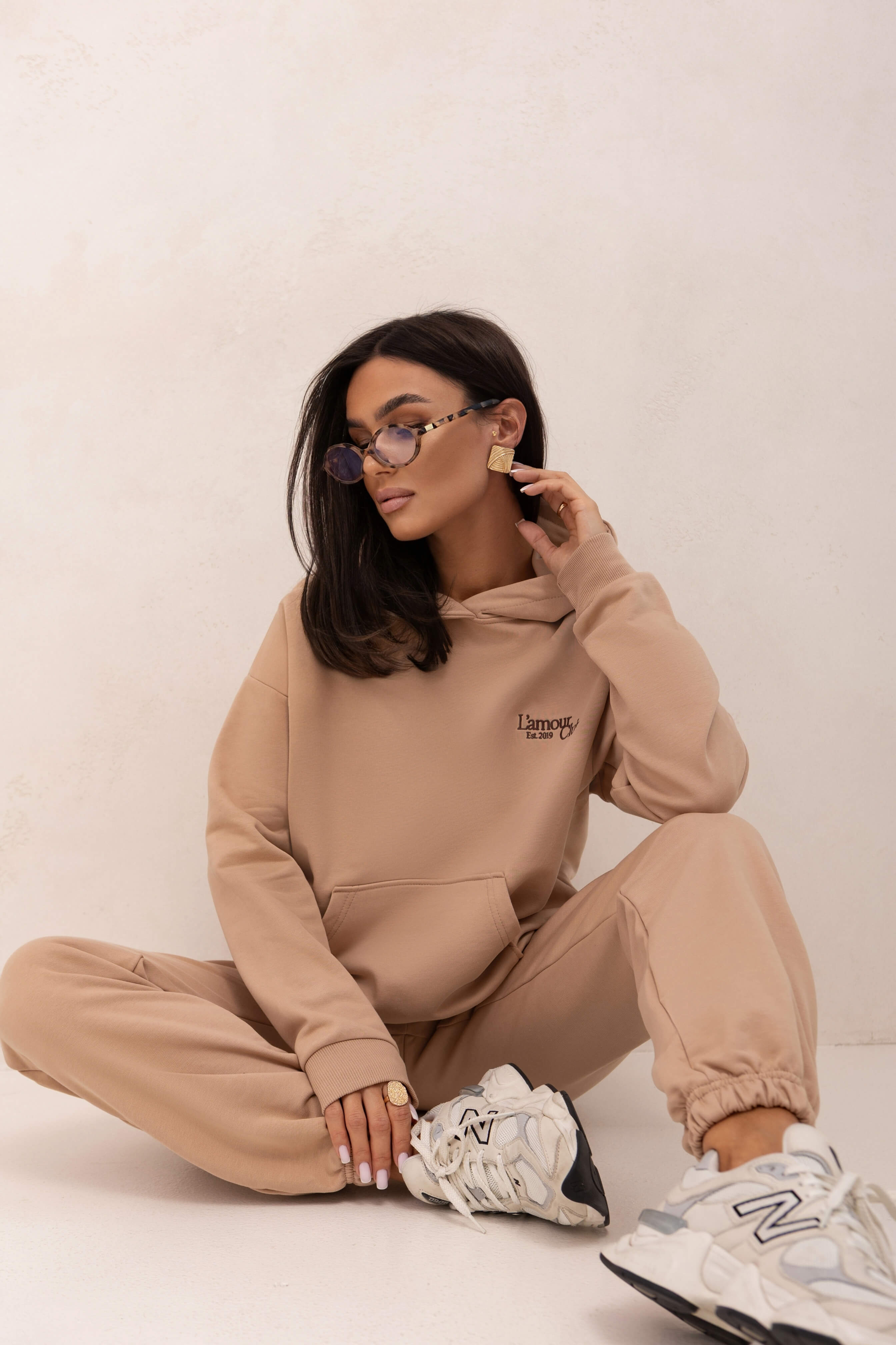 Komplet dresowy Calm Energy camel - Rozmiar: XS