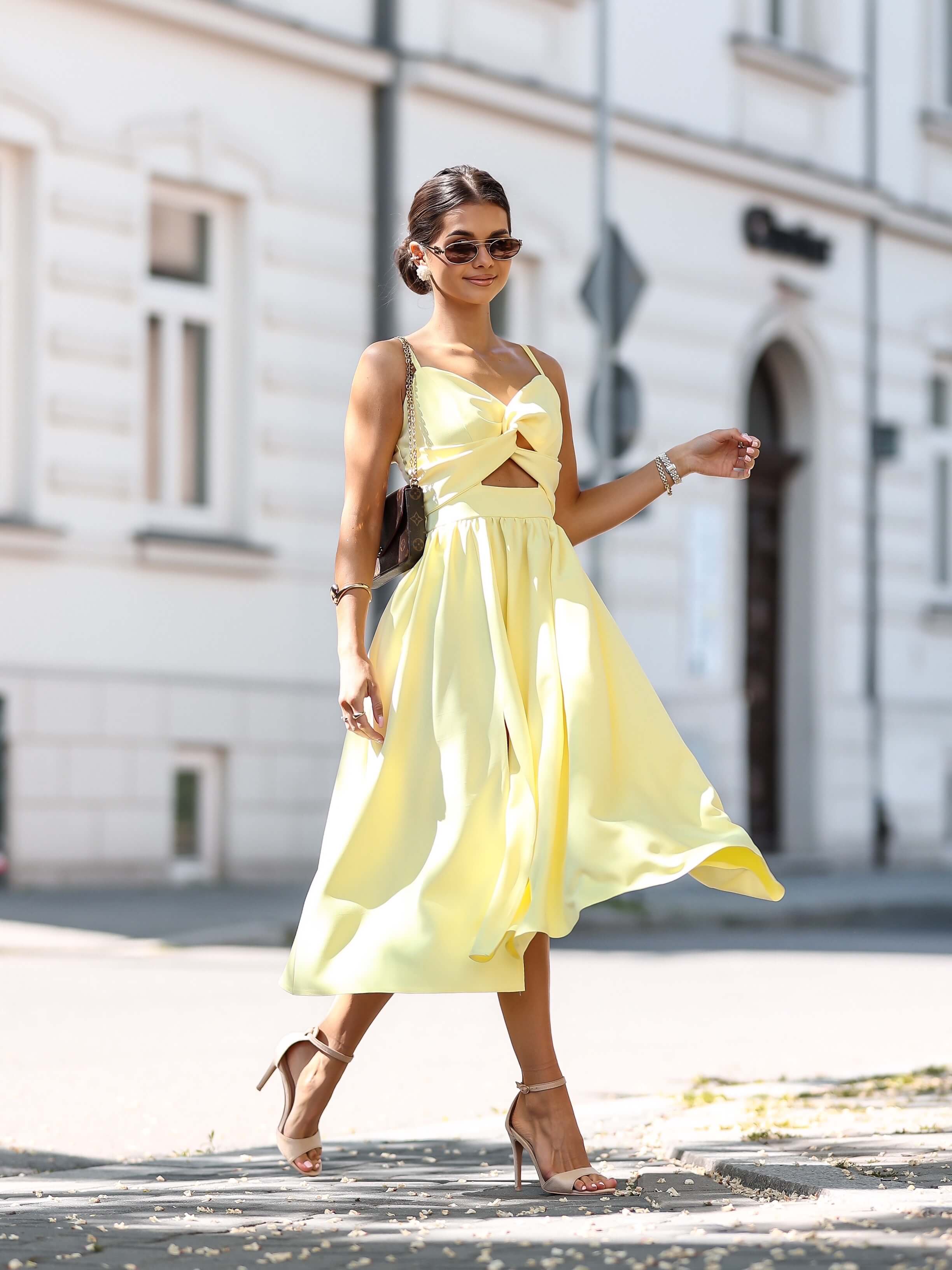 Sukienka Amelia pastel yellow - Rozmiar: XS
