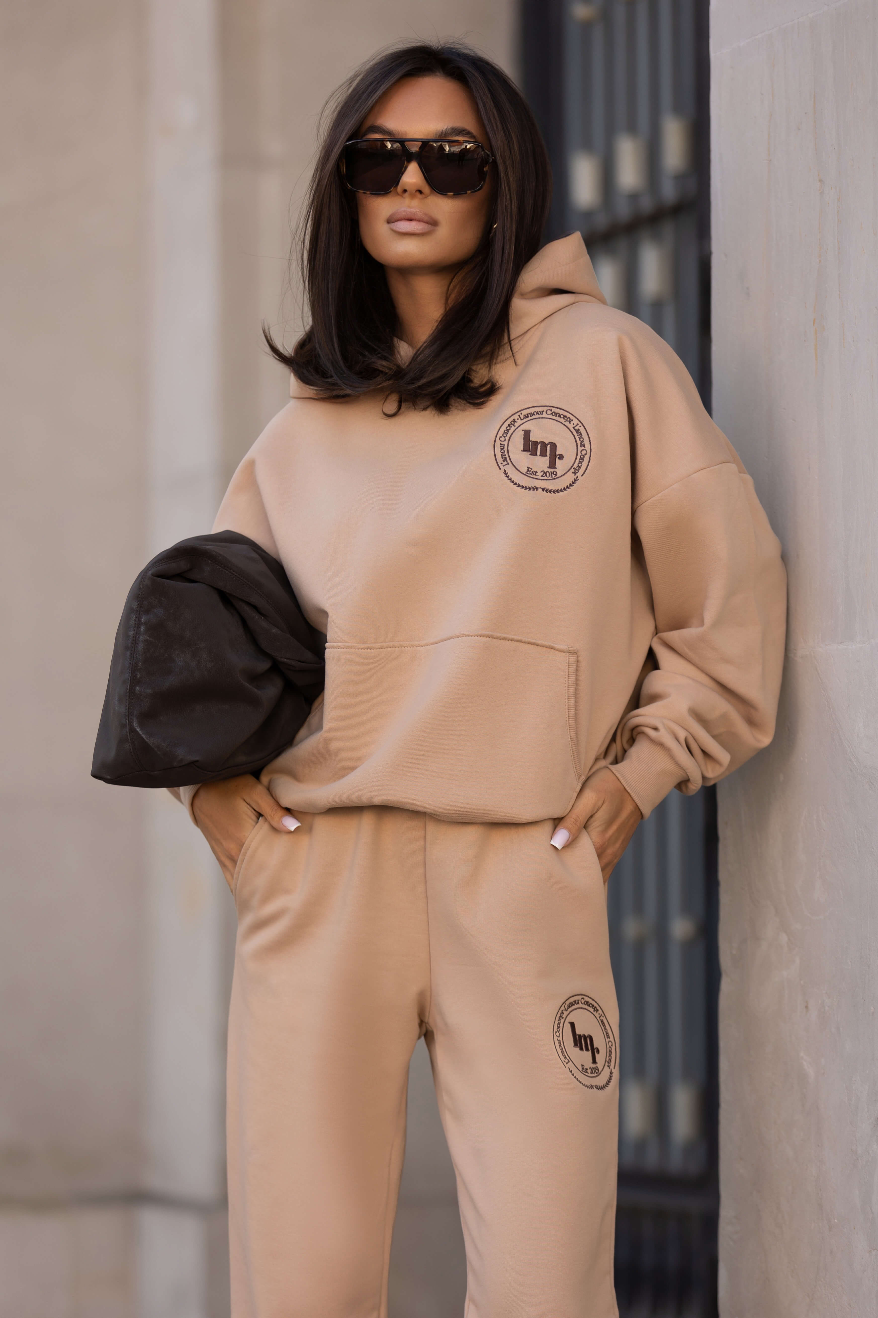 Komplet dresowy Chill Flow camel - Rozmiar: XS