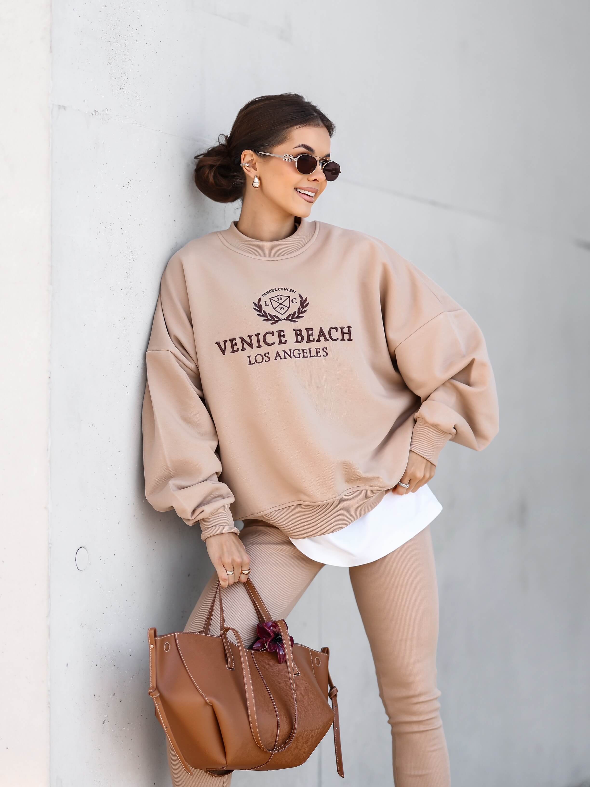 Bluza dresowa All day camel - Rozmiar: S