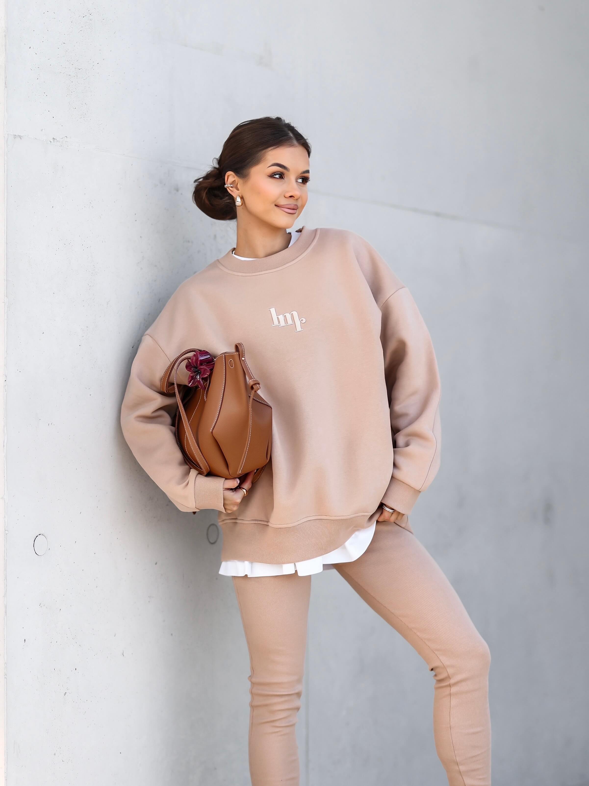 Bluza dresowa ocieplana Sweet treat camel - Rozmiar: UNI