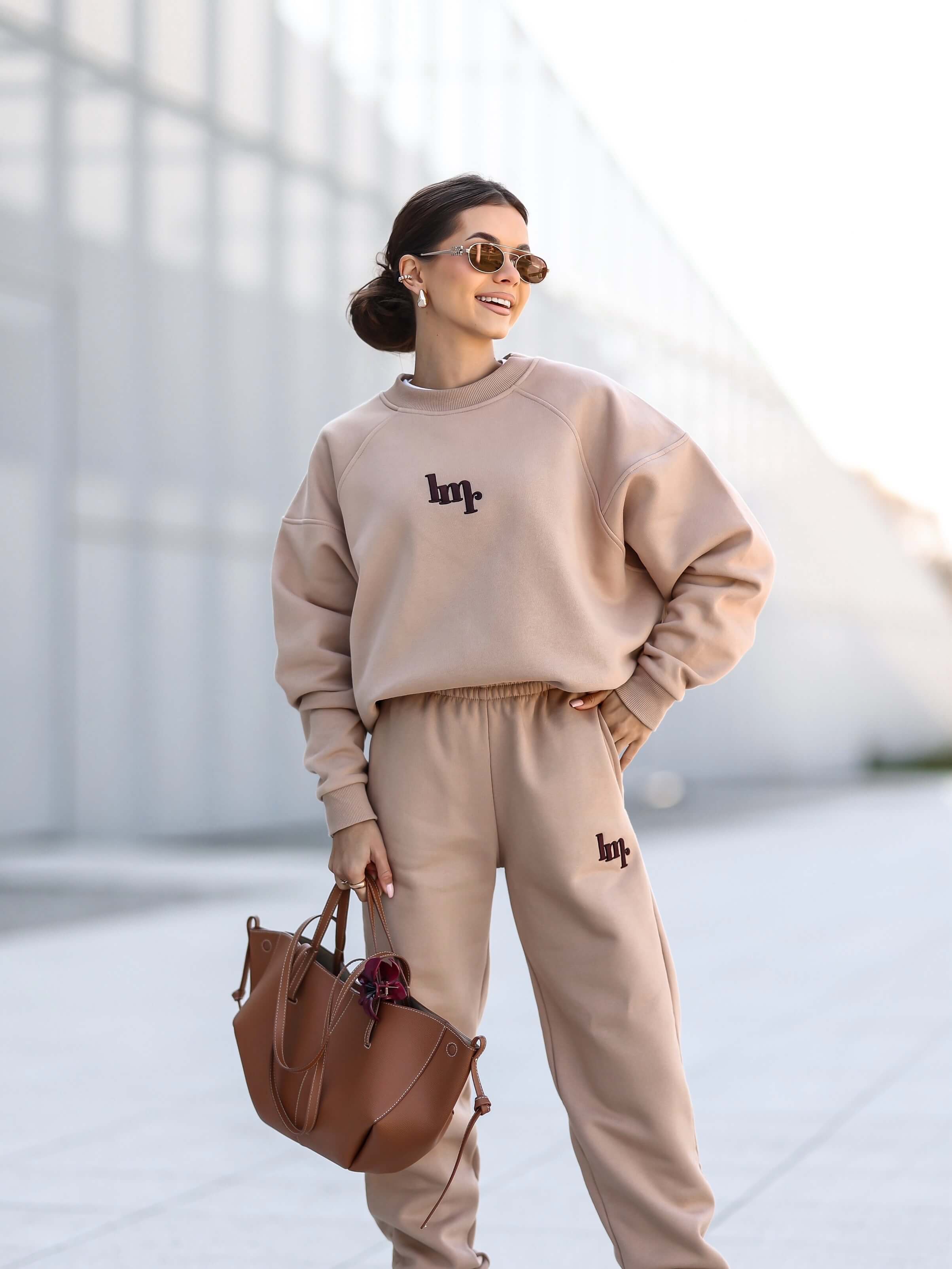 Komplet dresowy ocieplany Urban Ease camel - Rozmiar: XS
